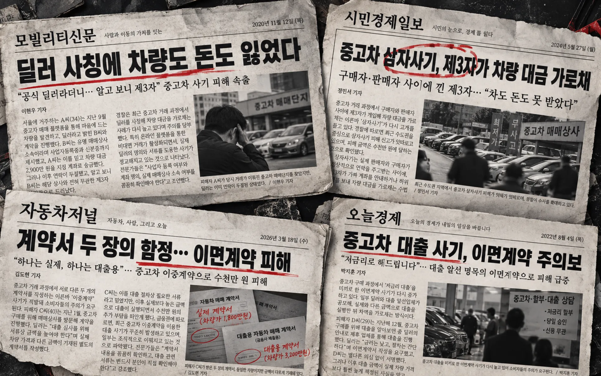 Newspaper articles about used car fraud
